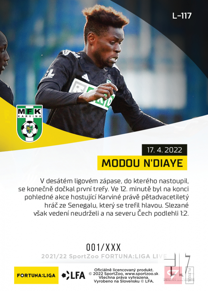 F:L.21/22 LIVE Limited 29.kolo - N'Diaye #?/48