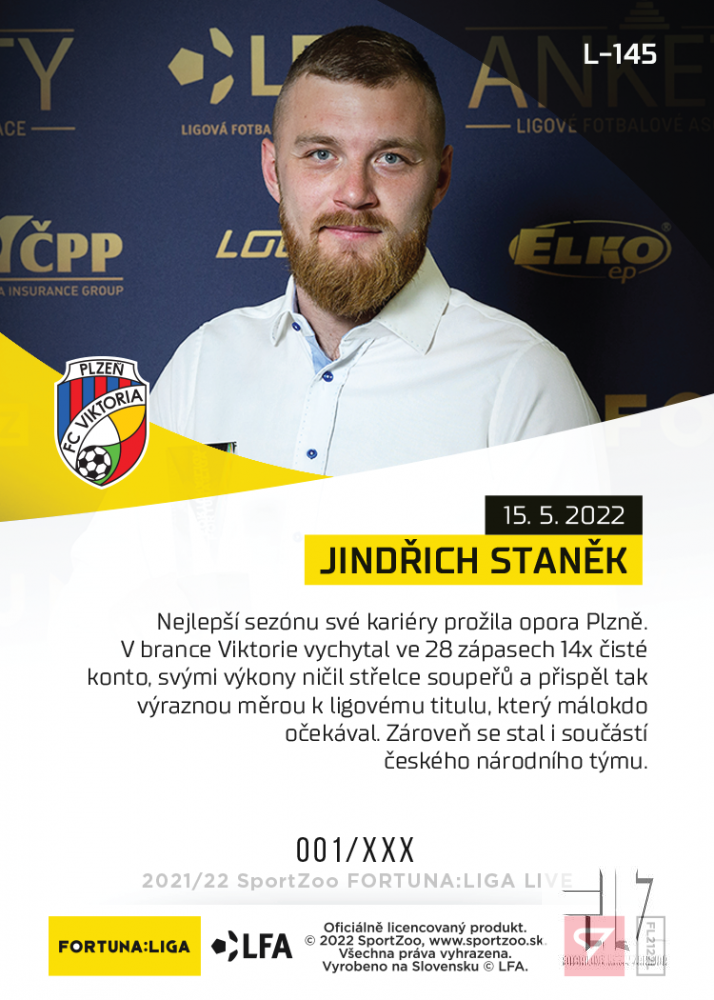 F:L.21/22 LIVE Limited Ocenění - Staněk #?/47
