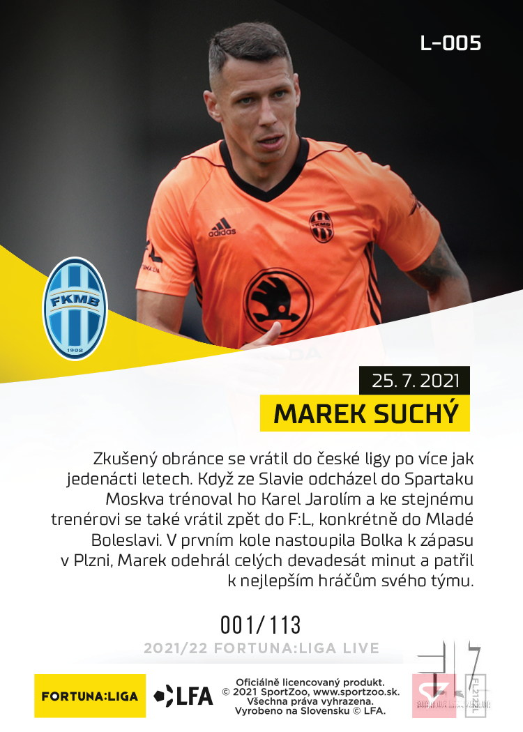 F:L.21/22 LIVE Limited 1.kolo - Suchý #?/113