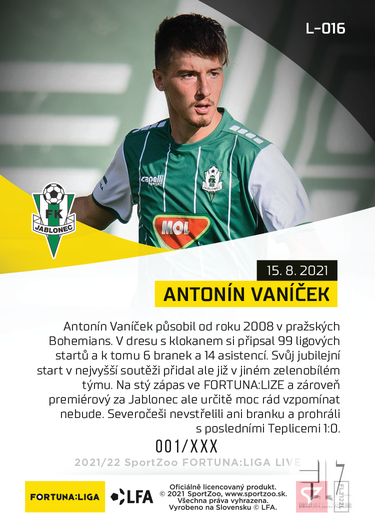 F:L.21/22 LIVE Limited 4.kolo - Vaníček #?/95