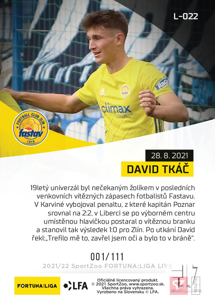 F:L.21/22 LIVE Limited 6.kolo - Tkáč #?/111