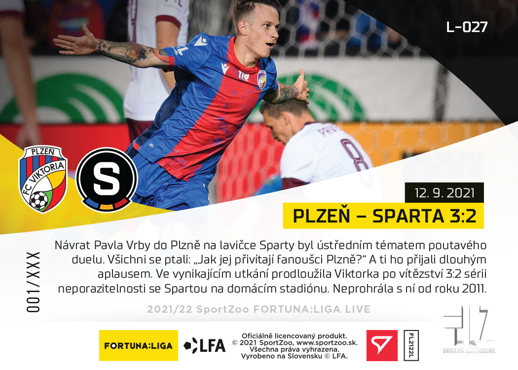 F:L.21/22 LIVE Limited 7.kolo - Plzeň : Sparta 3:2 #?/118
