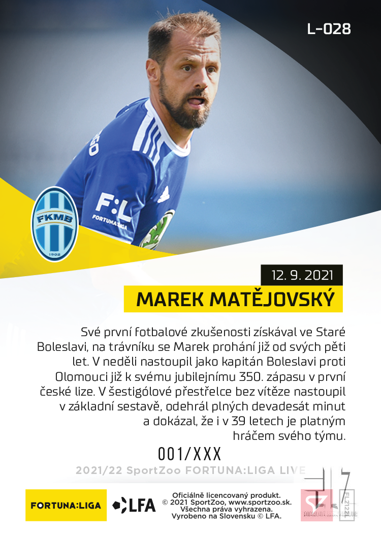 F:L.21/22 LIVE Limited 7.kolo - Matějovský #?/114