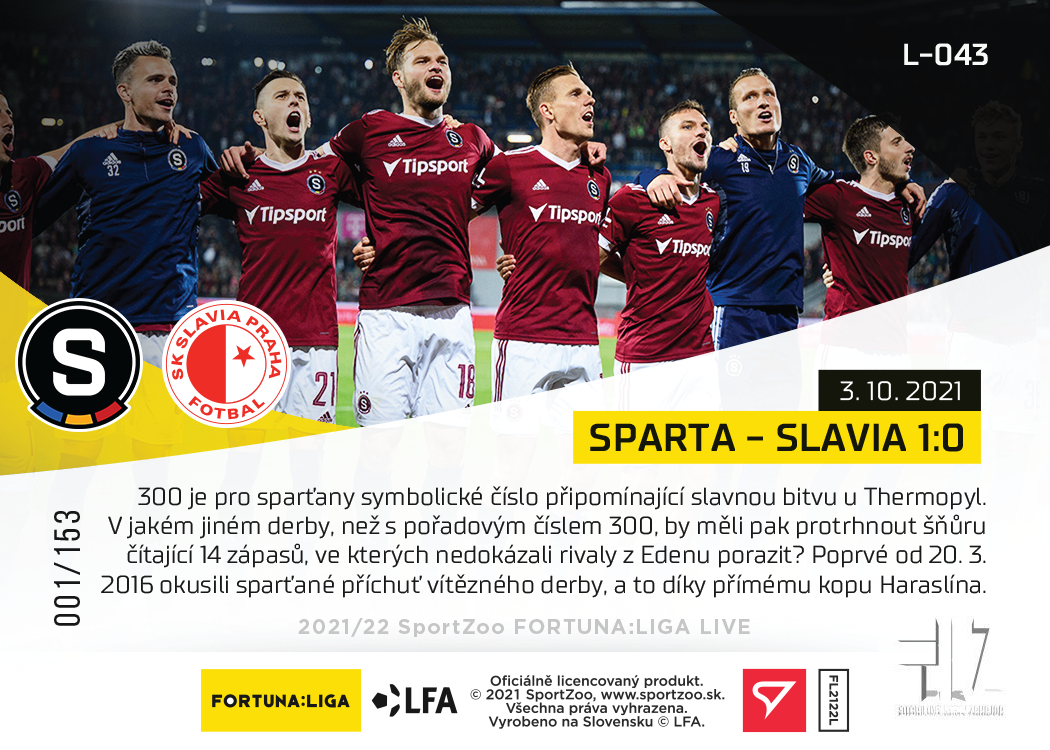 F:L.21/22 LIVE Limited 10.kolo - Sparta : Slavia 1:0 #?/153