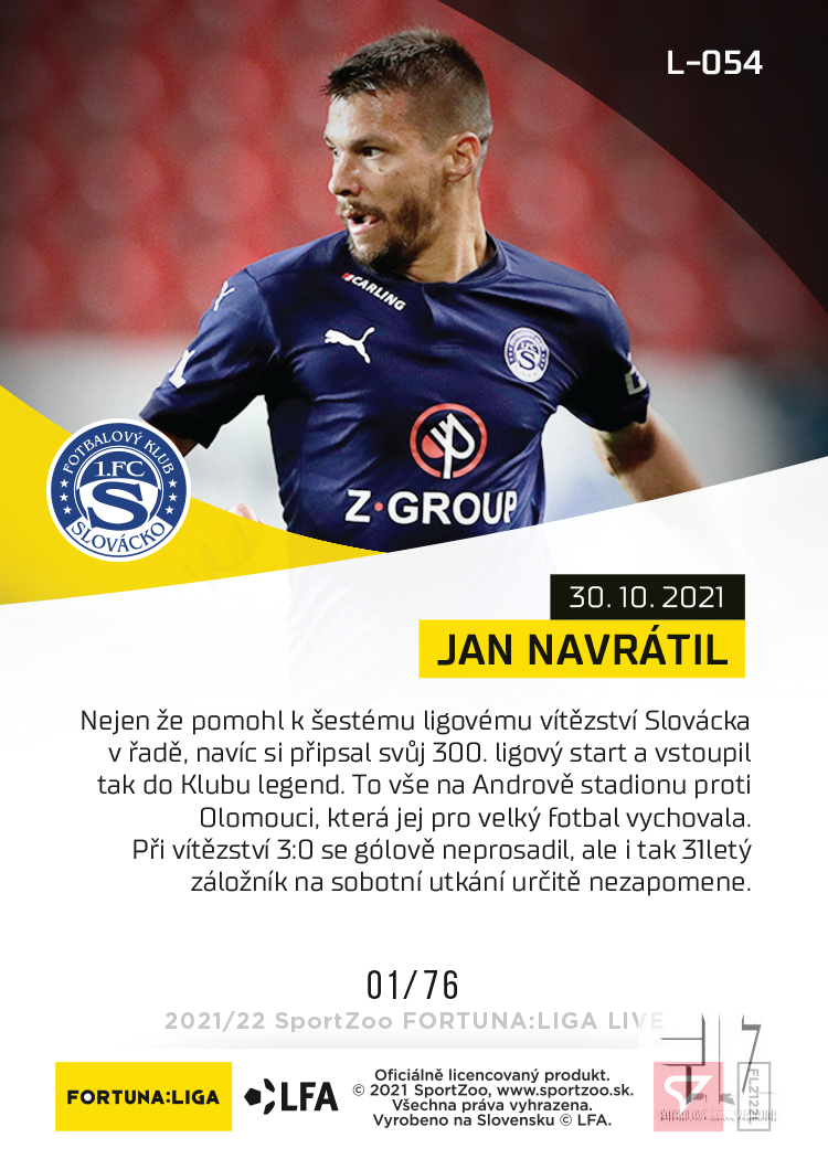F:L.21/22 LIVE Limited 13.kolo - Navrátil #?/76