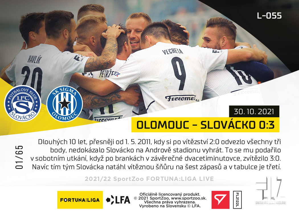 F:L.21/22 LIVE Limited 13.kolo - Olomouc : Slovácko 0:3 #?/65
