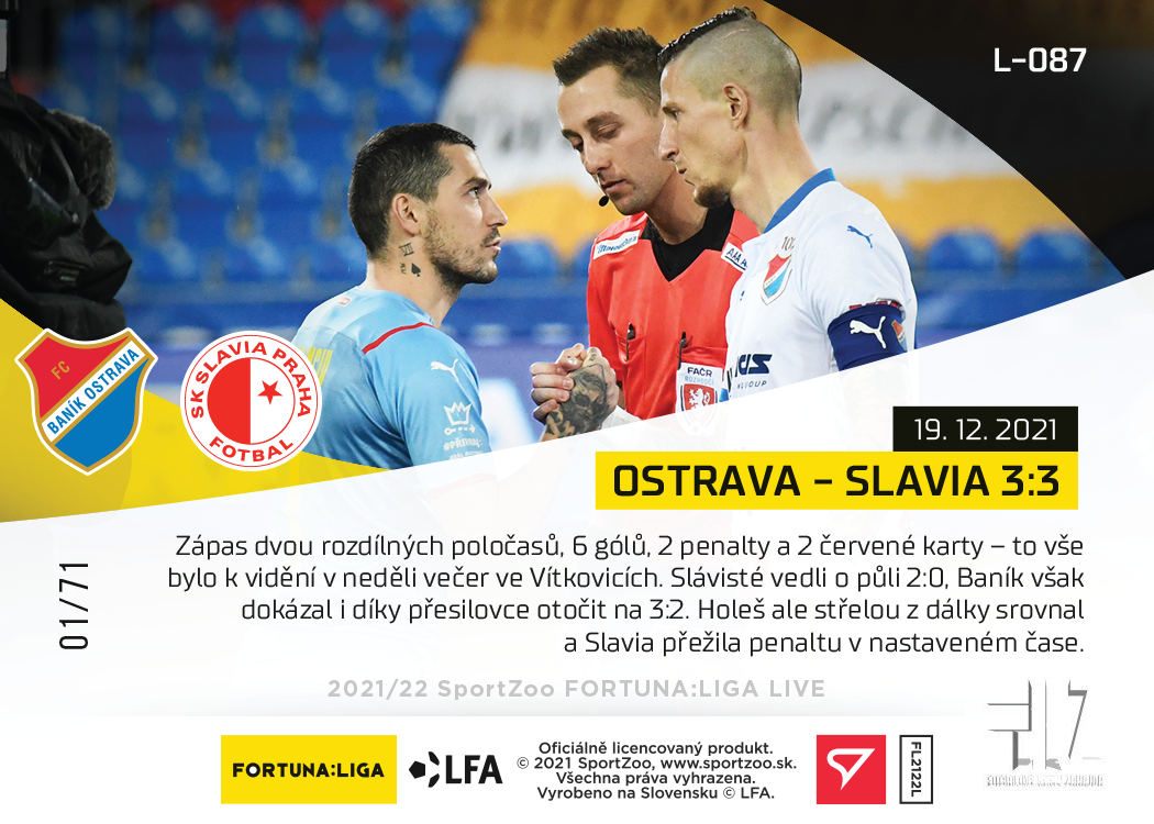 F:L.21/22 LIVE Limited 19.kolo - Ostrava : Slavia - 3:3 #?/71