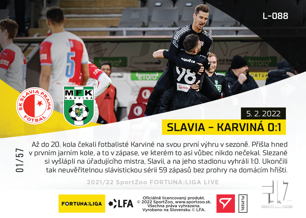 F:L.21/22 LIVE Limited 20.kolo - Slavia : Karviná - 0:1 #?/57 